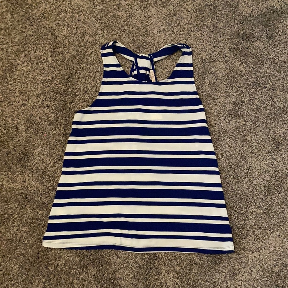 NEW WITH TAG!Skies Are Blue White And Blue Tank